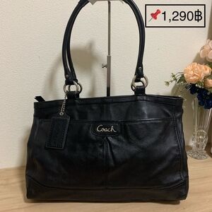 Coach Black Leather Tote Bag